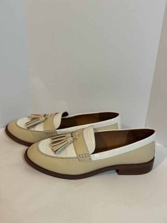 Franco Sarto Shoes - Franco Sarto Cream and White Tassel Loafers